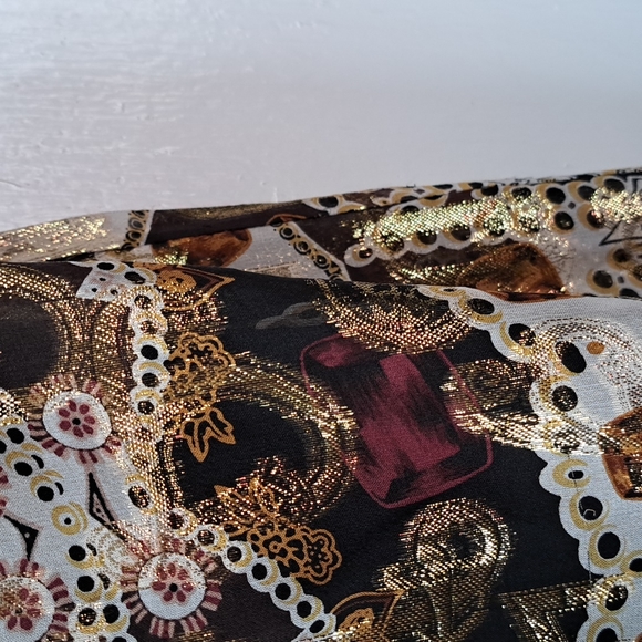 Nicole Miller Silk & Gold Lurex Strapless Mini Dress SZ 6 - Picture 12 of 16